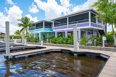 RV Sites, Marina, and VIllas for rent at Everglades Isle, Florida.