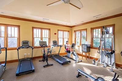 The fitness center at Everglades Isle.